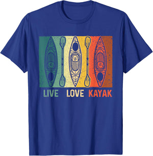 Funny Live Love Kayak Art Women Kayaker Kayak Lover T-Shirt - T-Shirt | Royal
