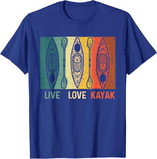 Funny Live Love Kayak Art Women Kayaker Kayak Lover T-Shirt - T-Shirt | Royal