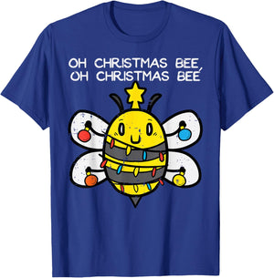 Funny Oh Christmas Bee Xmas Lights Men Women Boys Girls Kids T-Shirt - T-Shirt | Royal