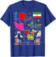 Iranian hand drawn landmarks, Iran map, Culture icons T-Shirt - T-Shirt | Royal