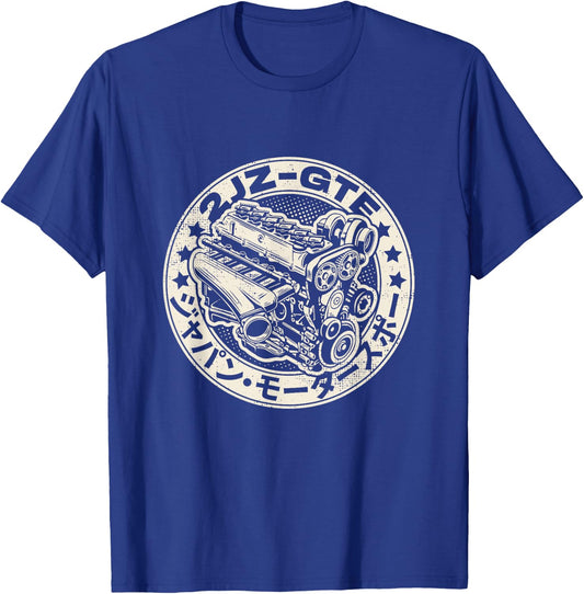 Mechanic Dad Gifts JDM Legend 2JZ GTE Japanese Drag Racing T-Shirt - T-Shirt | Royal