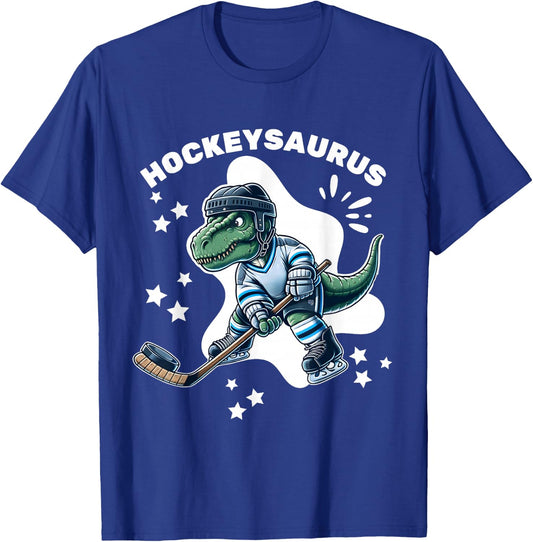 Hockeysaurus FunnyDinosaur Hockey Kids Hockey Boy T-Shirt - T-Shirt | Royal