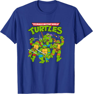 Teenage Mutant Ninja Turtles Classic Vintage Ninja Attack T-Shirt - T-Shirt | Royal
