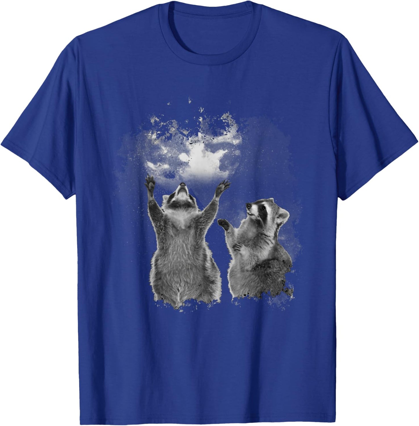 Raccoons Howling at the Moon Funny Raccoon Team Trash T-Shirt - T-Shirt | Royal