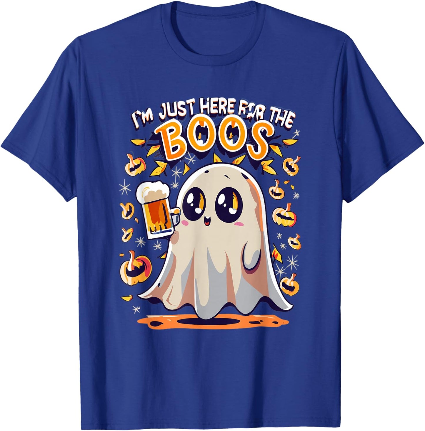 Funny Halloween Ghost Costume I'm Just Here for the Boos T-Shirt - T-Shirt | Royal