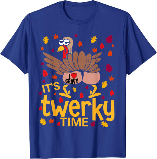 Funny Thanksgiving Twerky Turkey Butt I Heart Gravy T-Shirt - T-Shirt | Royal