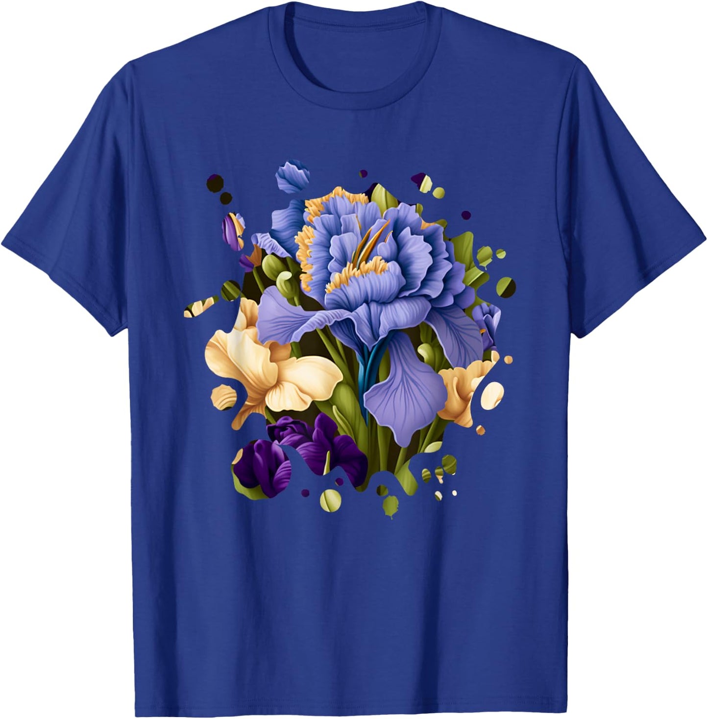 Vintage Iris Inspired Flower Plant Lover Funny gardening T-Shirt - T-Shirt | Royal