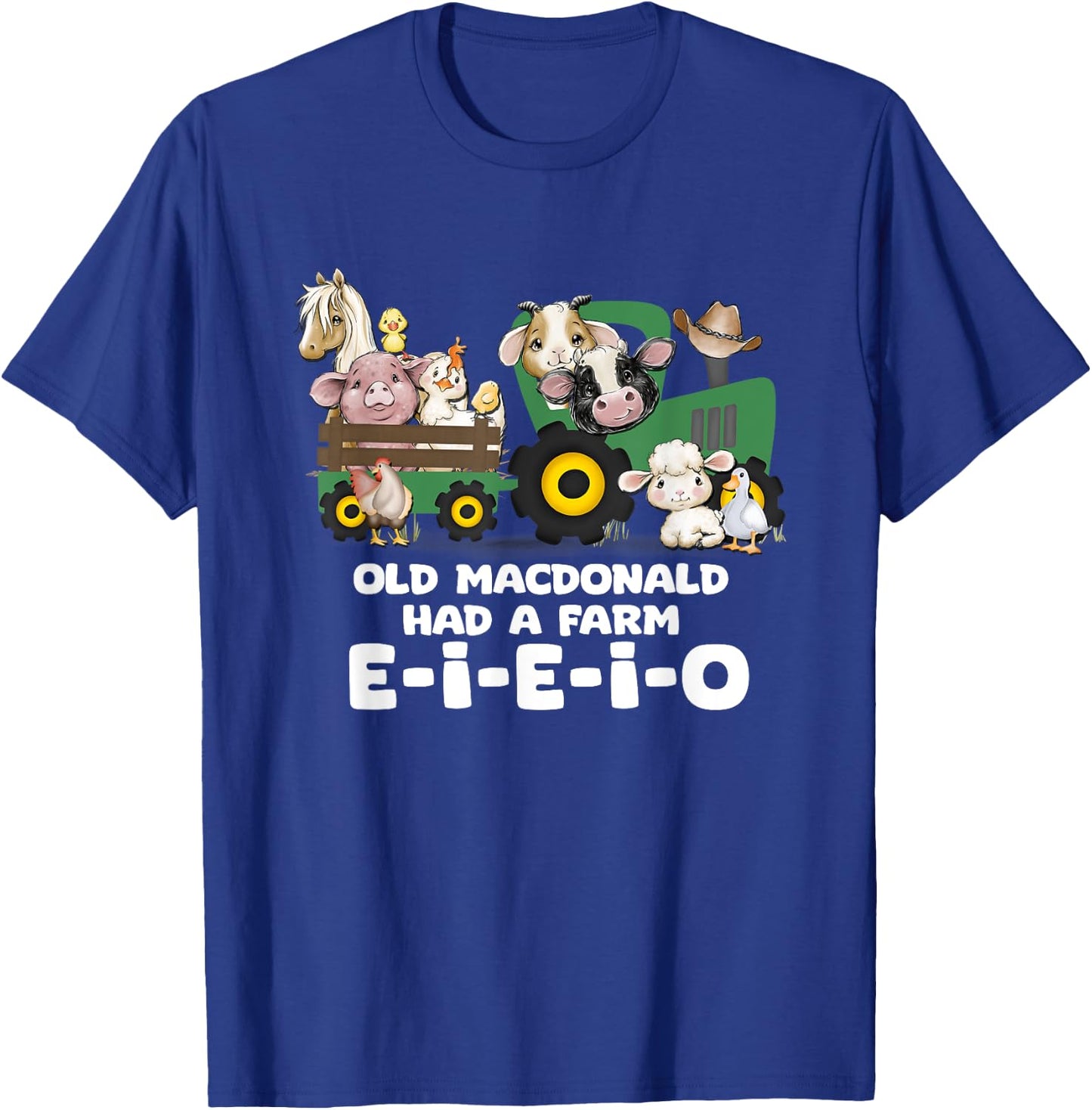 Toddler Kids Old MacDonald Had a Farm E-I-E-I-O Nursery Song T-Shirt - T-Shirt | Royal
