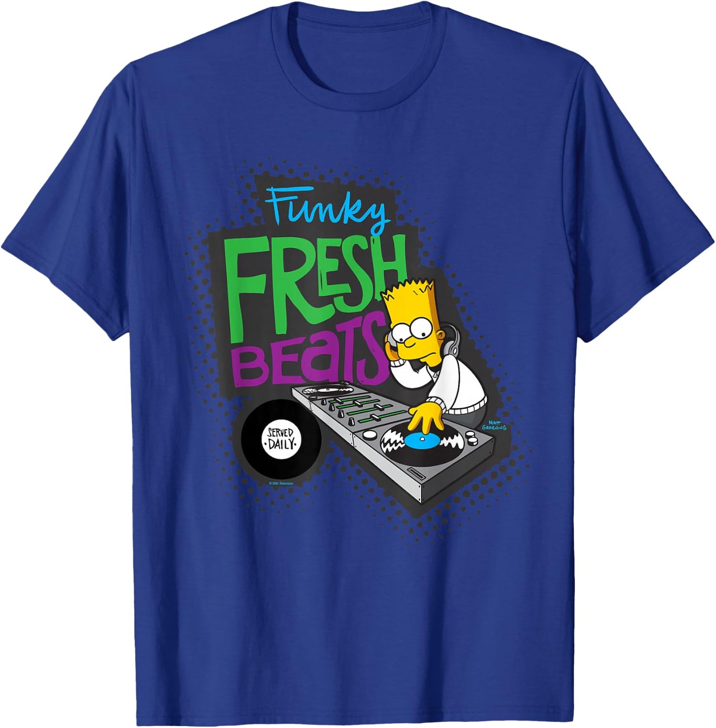 The Simpsons Bart Simpson Funky Fresh Beats Served Daily T-Shirt - T-Shirt | Royal