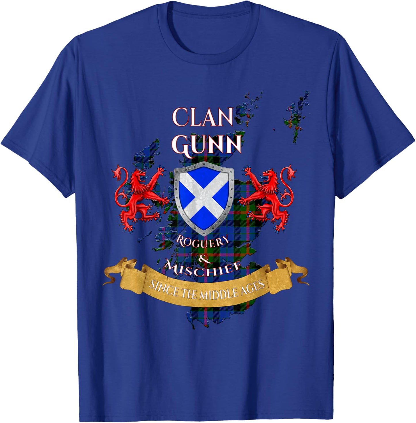 Gunn Scottish Family Clan Middle Ages Mischief T-Shirt - T-Shirt | Royal