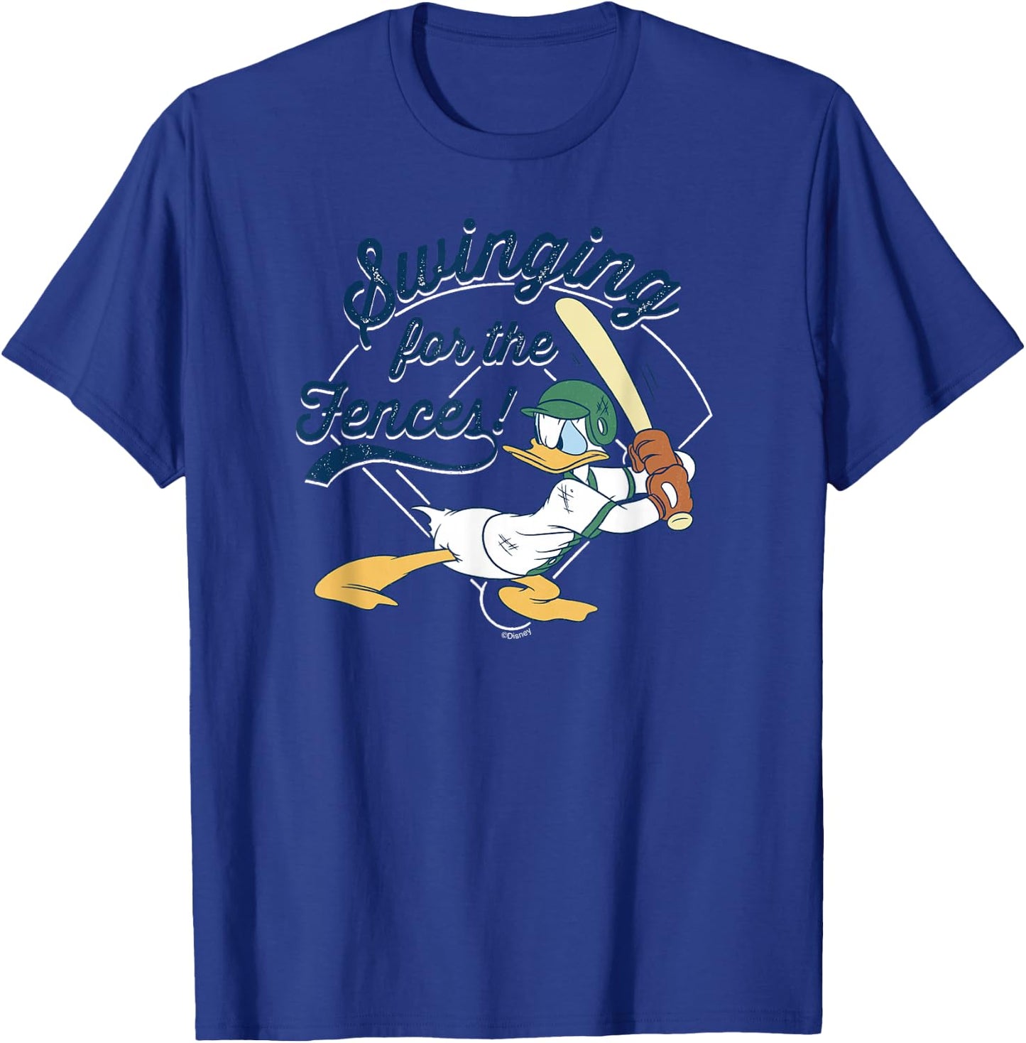 Disney Donald Duck Baseball Swinging for the Fences Sports T-Shirt - T-Shirt | Royal