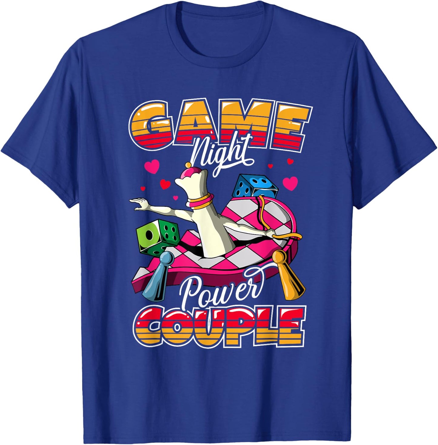 Couples Game Night Matching Outfit | Game Night Power Couple T-Shirt - T-Shirt | Royal