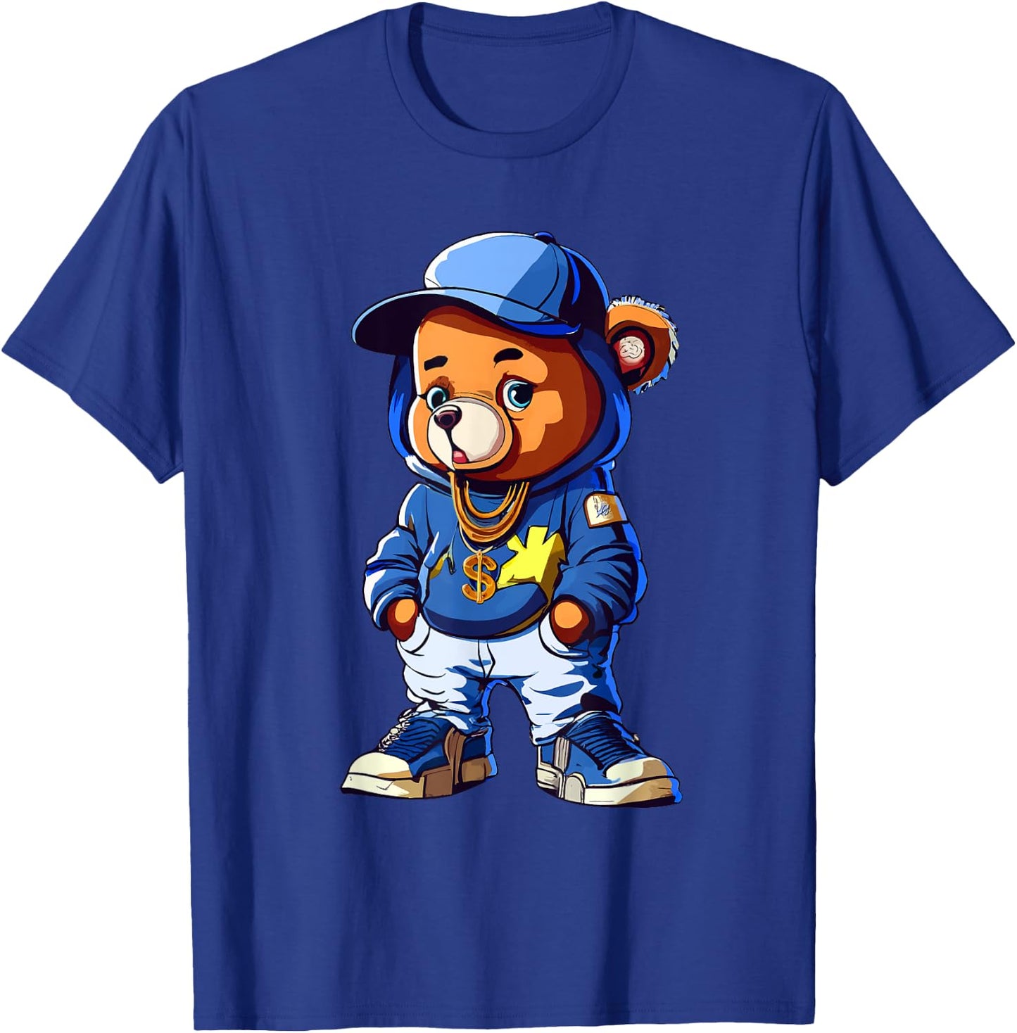 Cute Hip Hop Teddy Bear 90 hip hop clothing graffiti T-Shirt - T-Shirt | Royal