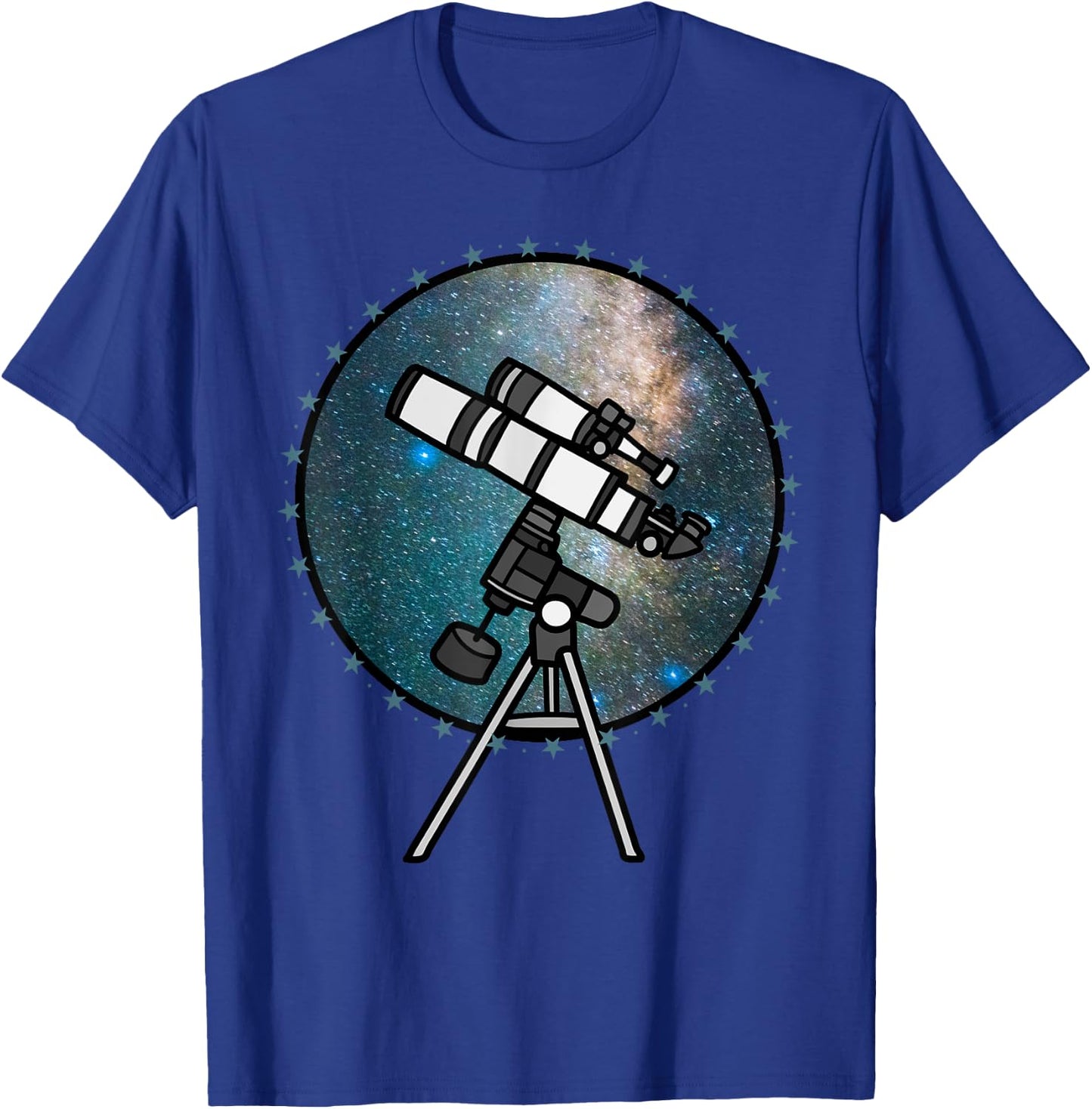 Astronomy Telescope Night Sky Observation Galaxy T-Shirt - T-Shirt | Royal