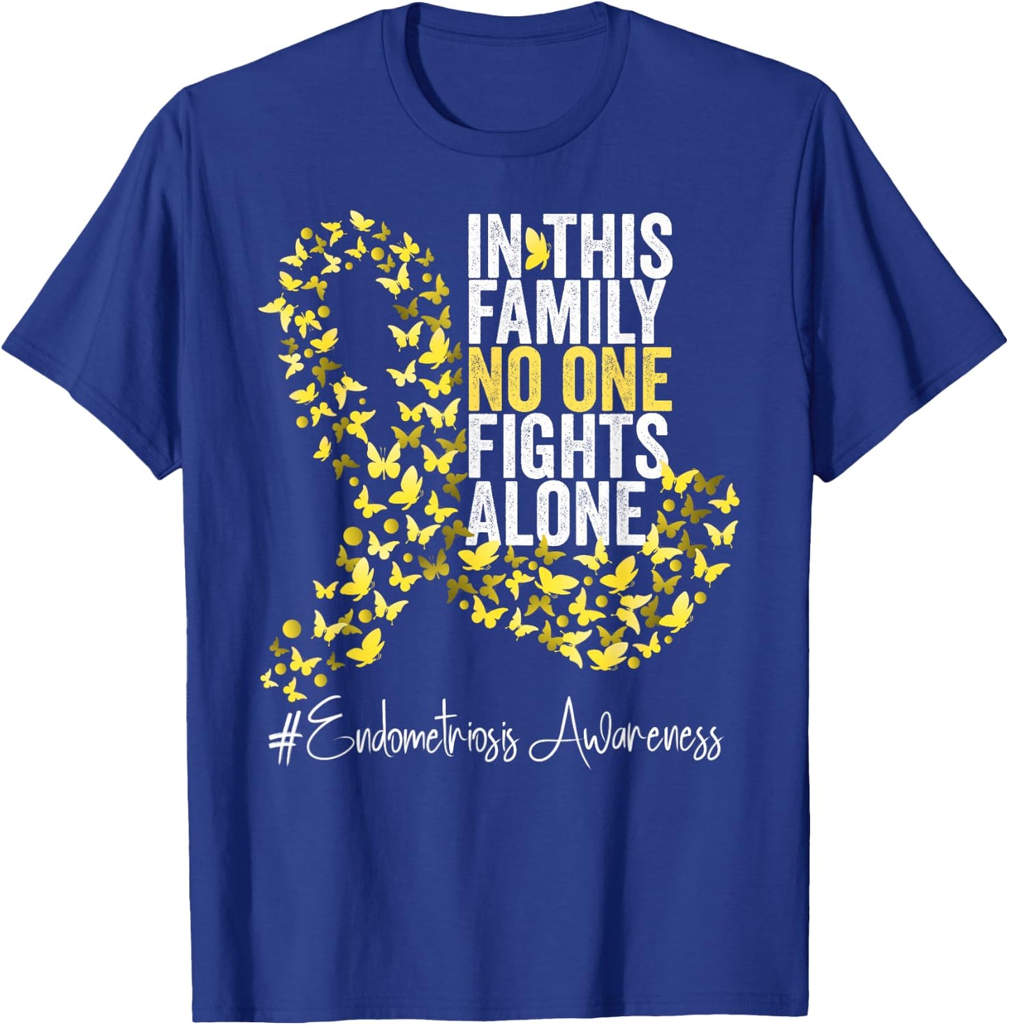 Endometriosis Awareness Month Yellow Ribbon T-Shirt - T-Shirt | Royal