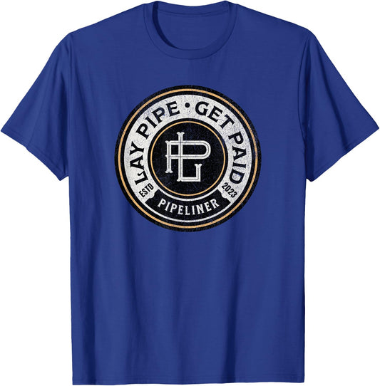 Pipeliner Men's Black Classic Fit Short Sleeve , Pipeline Worker , Small T-Shirt - T-Shirt | Royal