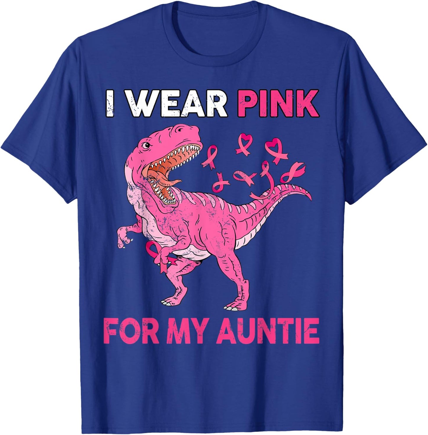 Breast Cancer Awareness Wear Pink for Auntie Kid Boy Toddler T-Shirt - T-Shirt | Royal
