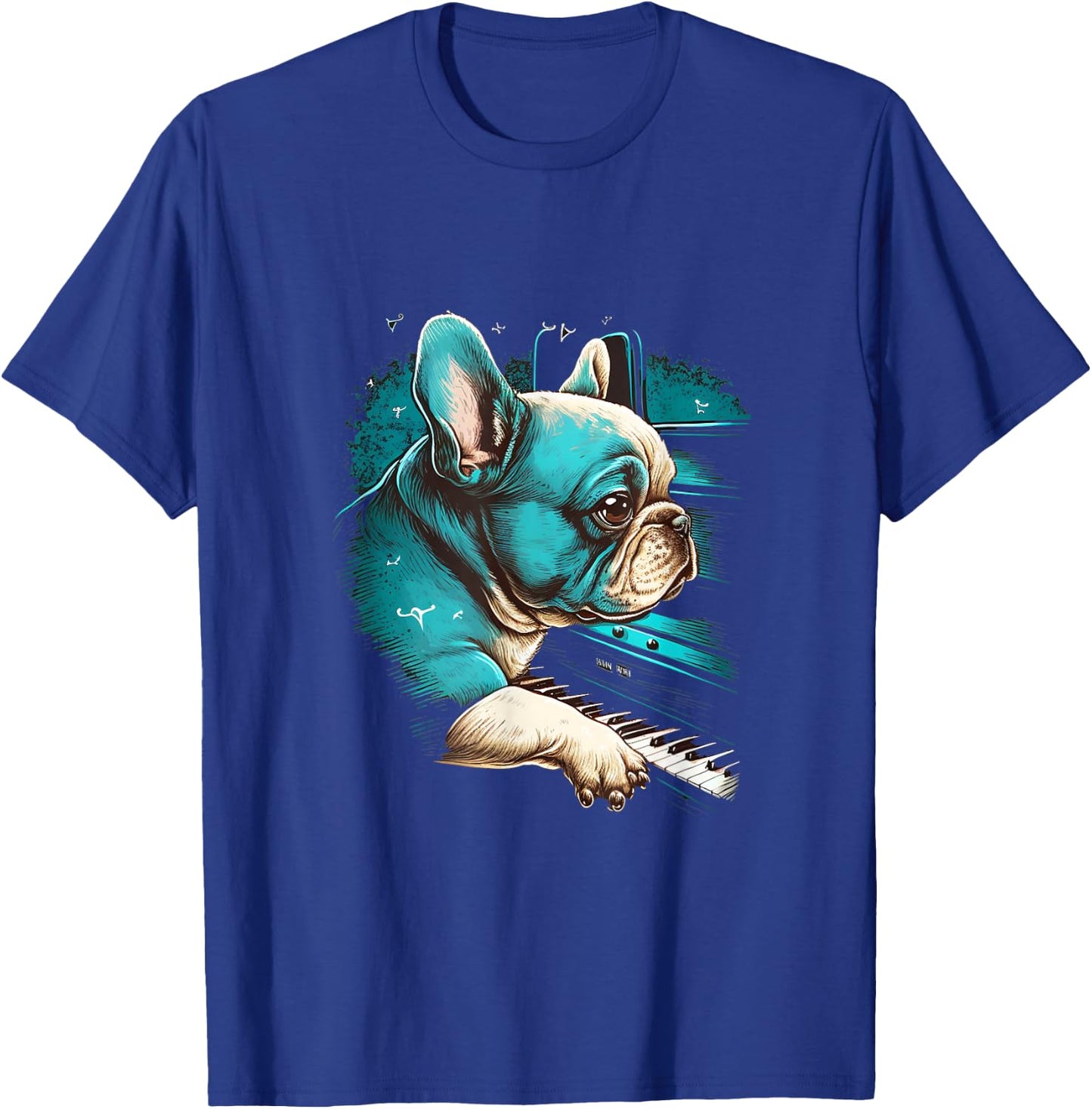 French Bulldog playing Piano | Funny Music Dog Classical Women T-Shirt - T-Shirt | Royal