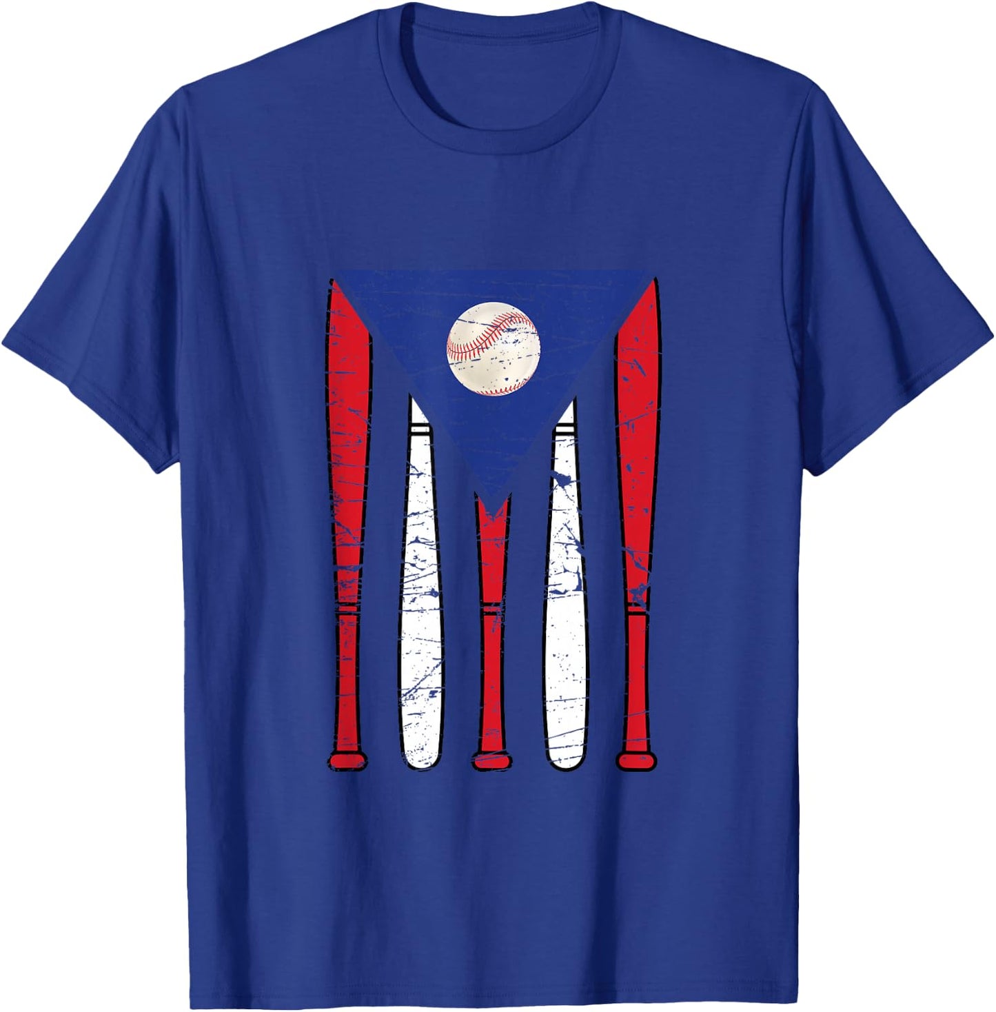 Puerto Rico Baseball Inspired By Puerto Rican Flag Vintage T-Shirt - T-Shirt | Royal