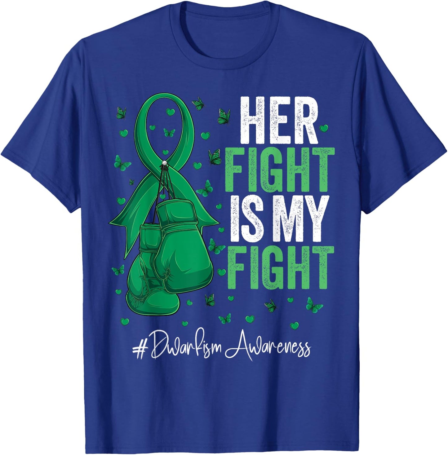 Green Ribbon Survivor Fighter Dwarfism Awareness T-Shirt - T-Shirt | Royal