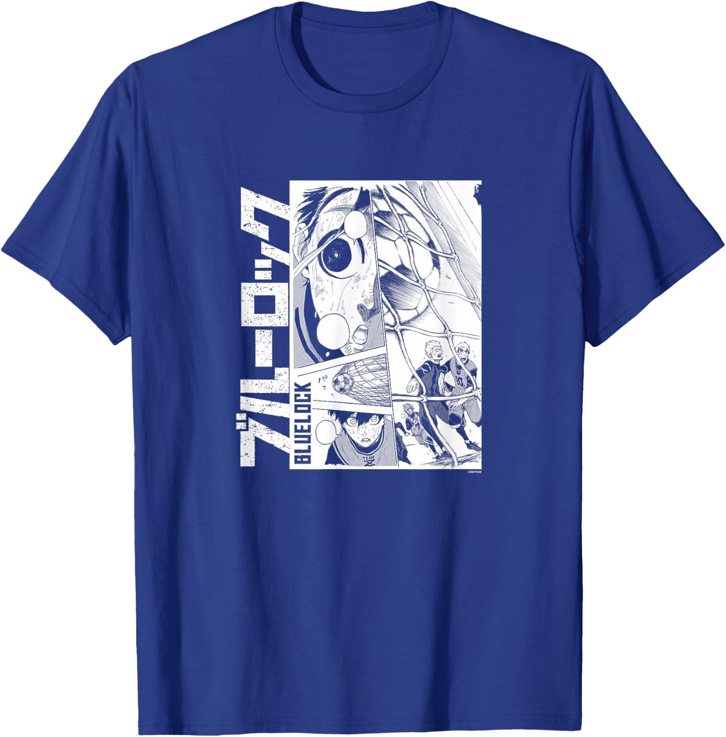 Blue Lock Yoichi Isagi Epic Goal Distressed Manga Panels T-Shirt - T-Shirt | Royal