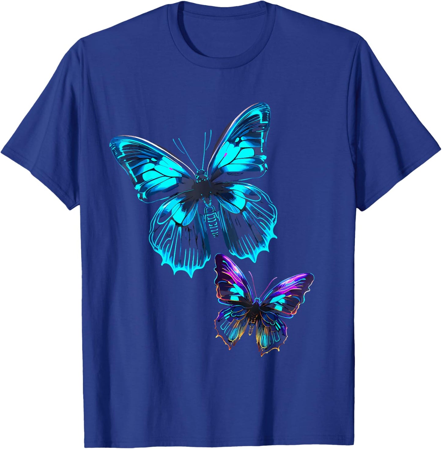 Butterfly Electric Design Vibrant T-Shirt - T-Shirt | Royal