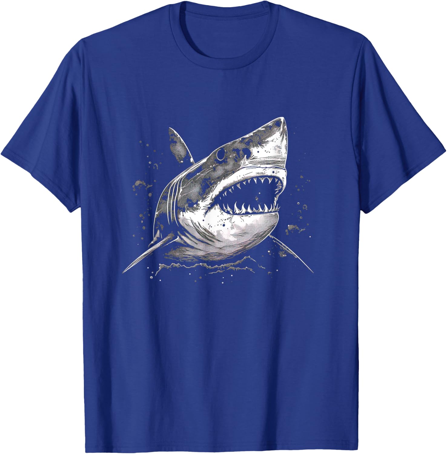 Scary Great White Simple Generic Shark with Big Teeth T-Shirt - T-Shirt | Royal