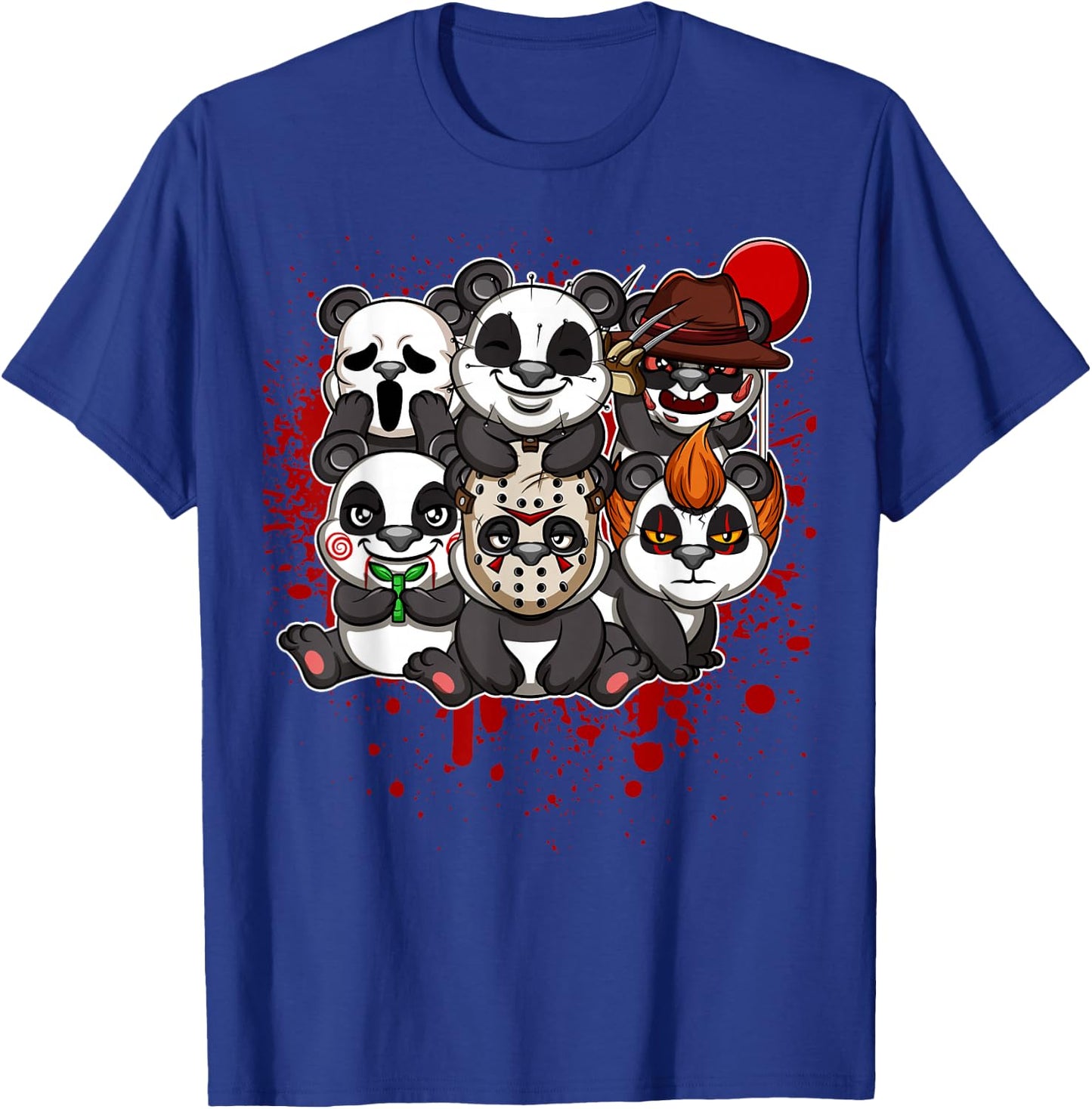 Favorite Classic Horror Movie Characters Animals - My Little Horror Crew - Halloween Pandas T-Shirt - T-Shirt | Royal