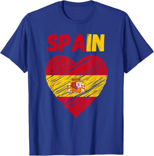 Spain Flag Holiday Vintage Grunge Espanol Spanish Flag T-Shirt - T-Shirt | Royal