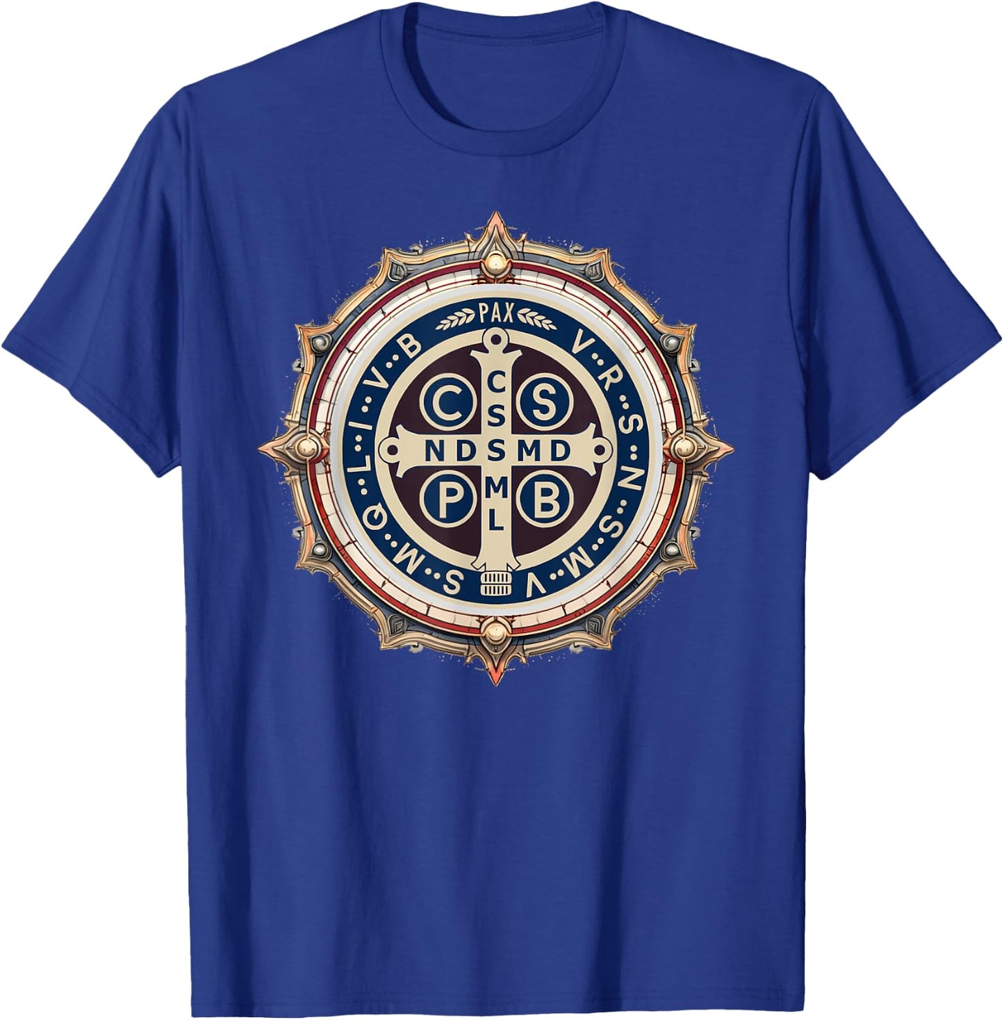 Catholic Saint Benedict Medal T-Shirt - T-Shirt | Royal