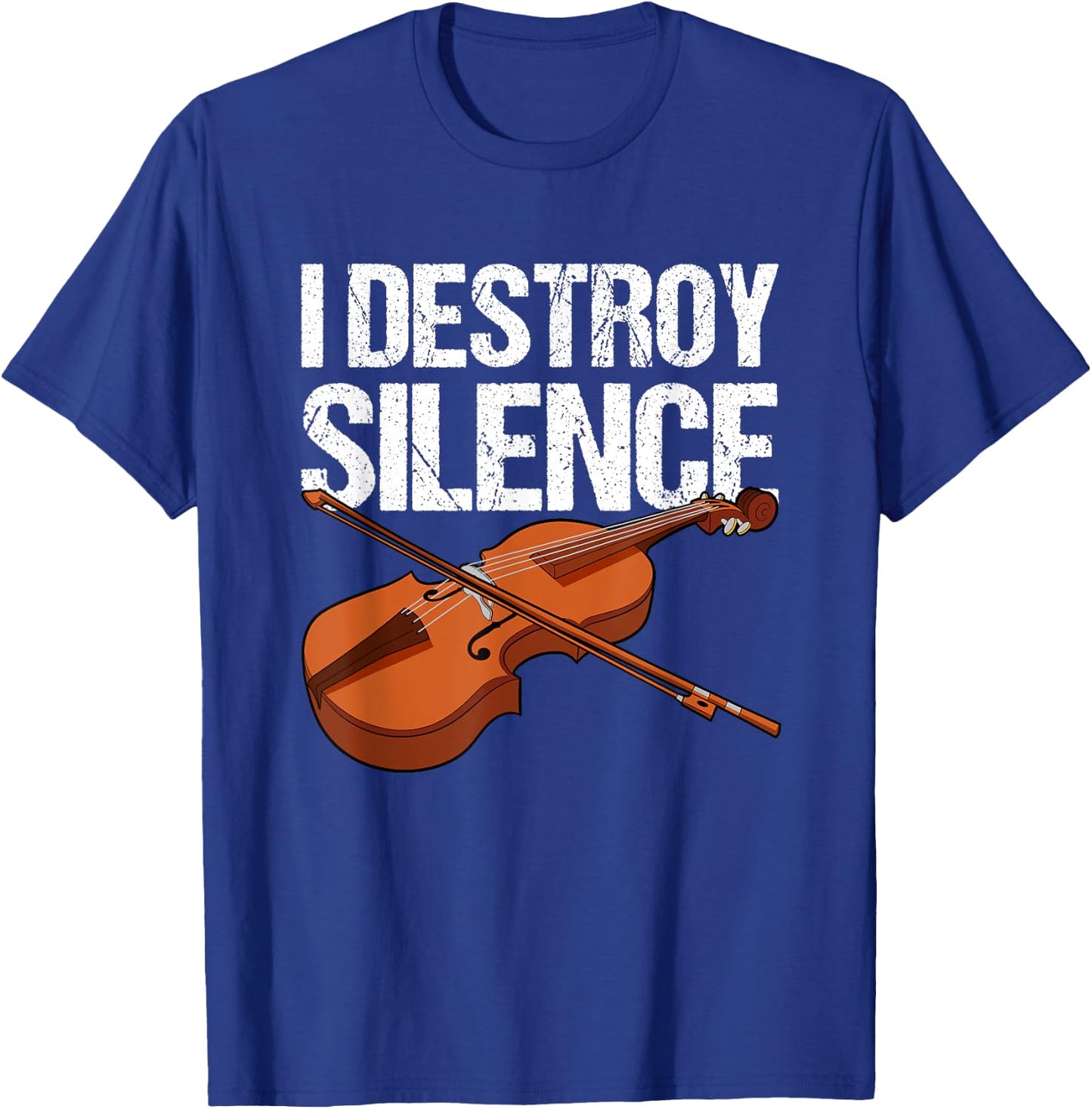 I destroy silence fiddle violin viola orchestra string T-Shirt - T-Shirt | Royal