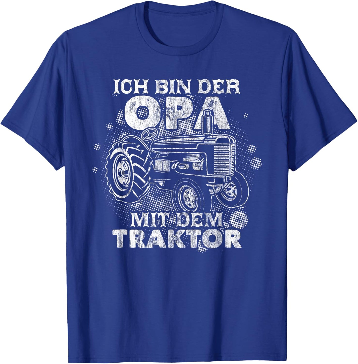 Grandpa with Tractor Grandpa Grandad Funny T-Shirt - T-Shirt | Royal
