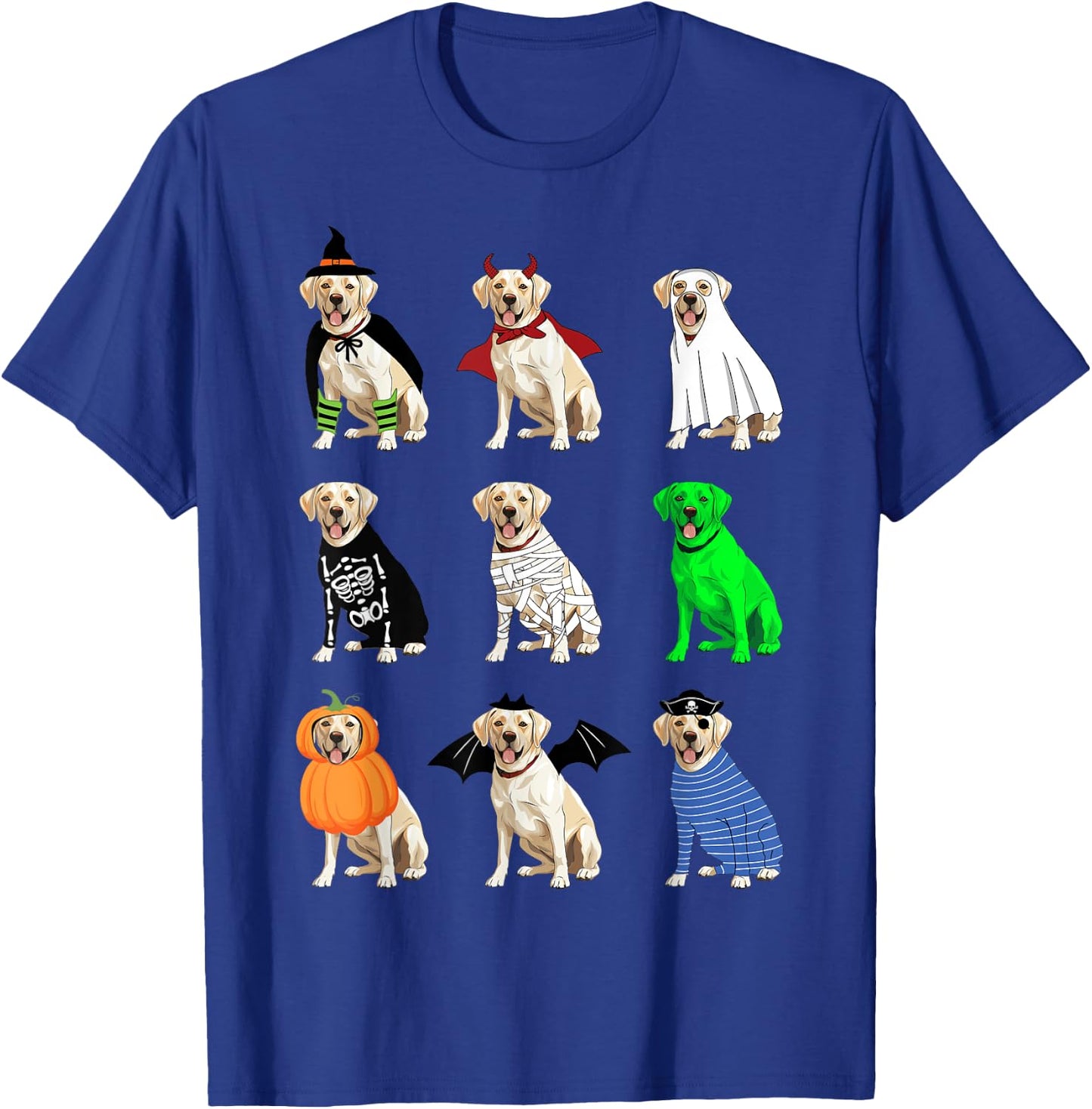 White Labrador Retriever Halloween Funny Ghost Monster T-Shirt - T-Shirt | Royal