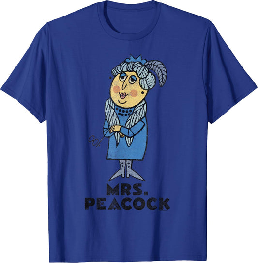 Clue Retro Mrs. Peacock Portrait T-Shirt - T-Shirt | Royal