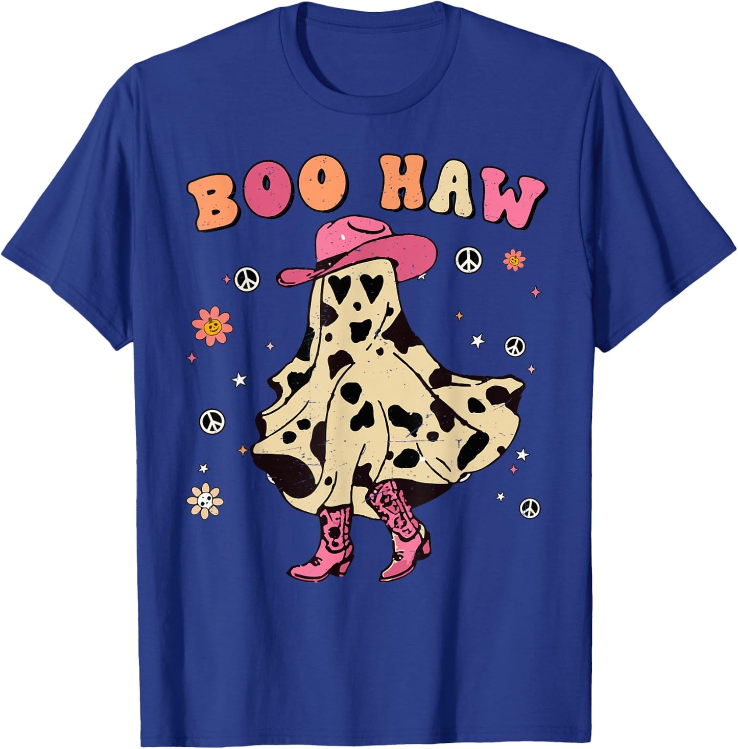Girl Boo-Haw Cute Ghost Cowgirl Halloween Costume Toddler T-Shirt - T-Shirt | Royal