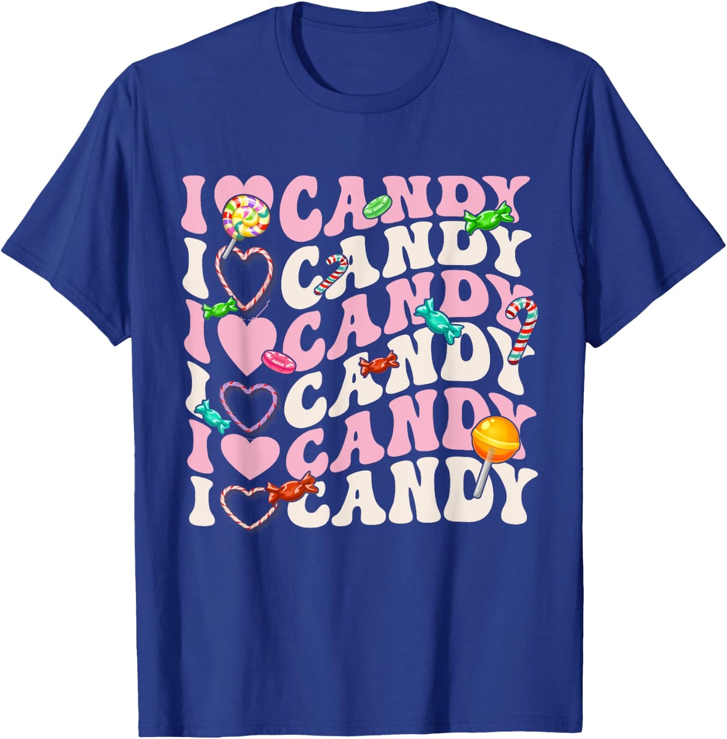 I Love Candy Halloween Party Cute Trick or Treat Candyland T-Shirt - T-Shirt | Royal