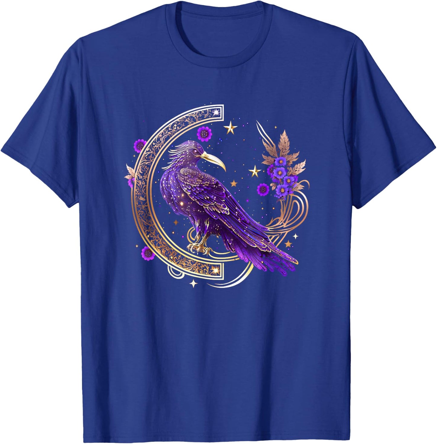 Mystical crow, raven birds, Nordic, Celtic, Wicca, Morrigan T-Shirt - T-Shirt | Royal