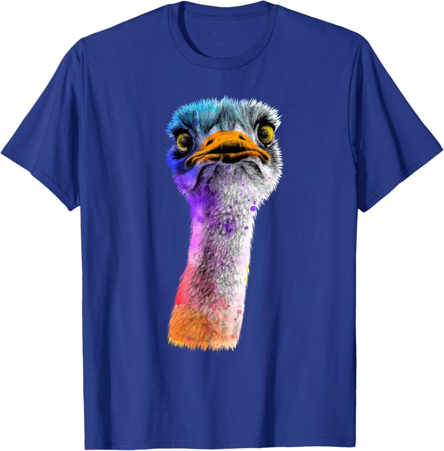 Funny Ostrich Face Design Men Women Boys Girls Ostrich Lover T-Shirt - T-Shirt | Royal