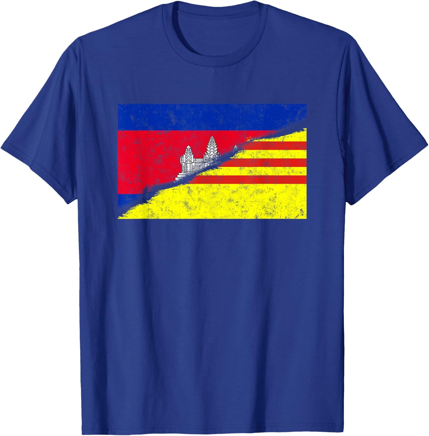 Cambodia Khmer Cambodian Vietnam Vietnamese Mixed DNA Flag T-Shirt - T-Shirt | Royal