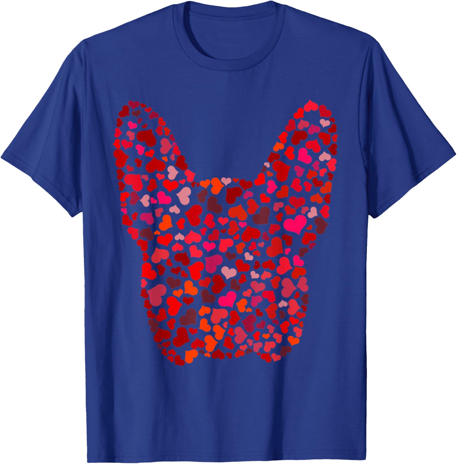Red Hearts French Bulldog Valentines Day Dog Frenchie Mom T-Shirt - T-Shirt | Royal
