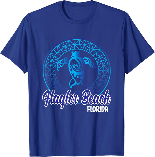 Flagler Beach Florida Souvenirs Save Sea Turtles Tribal T-Shirt - T-Shirt | Royal