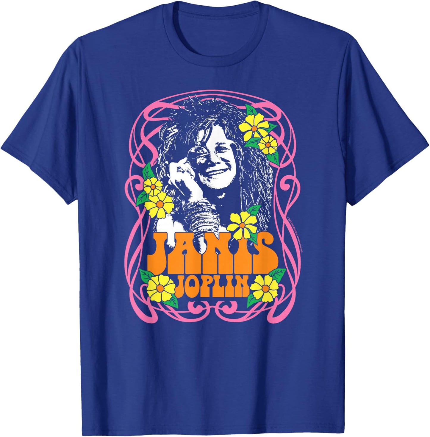 Janis Joplin - Flowers T-Shirt - T-Shirt | Royal