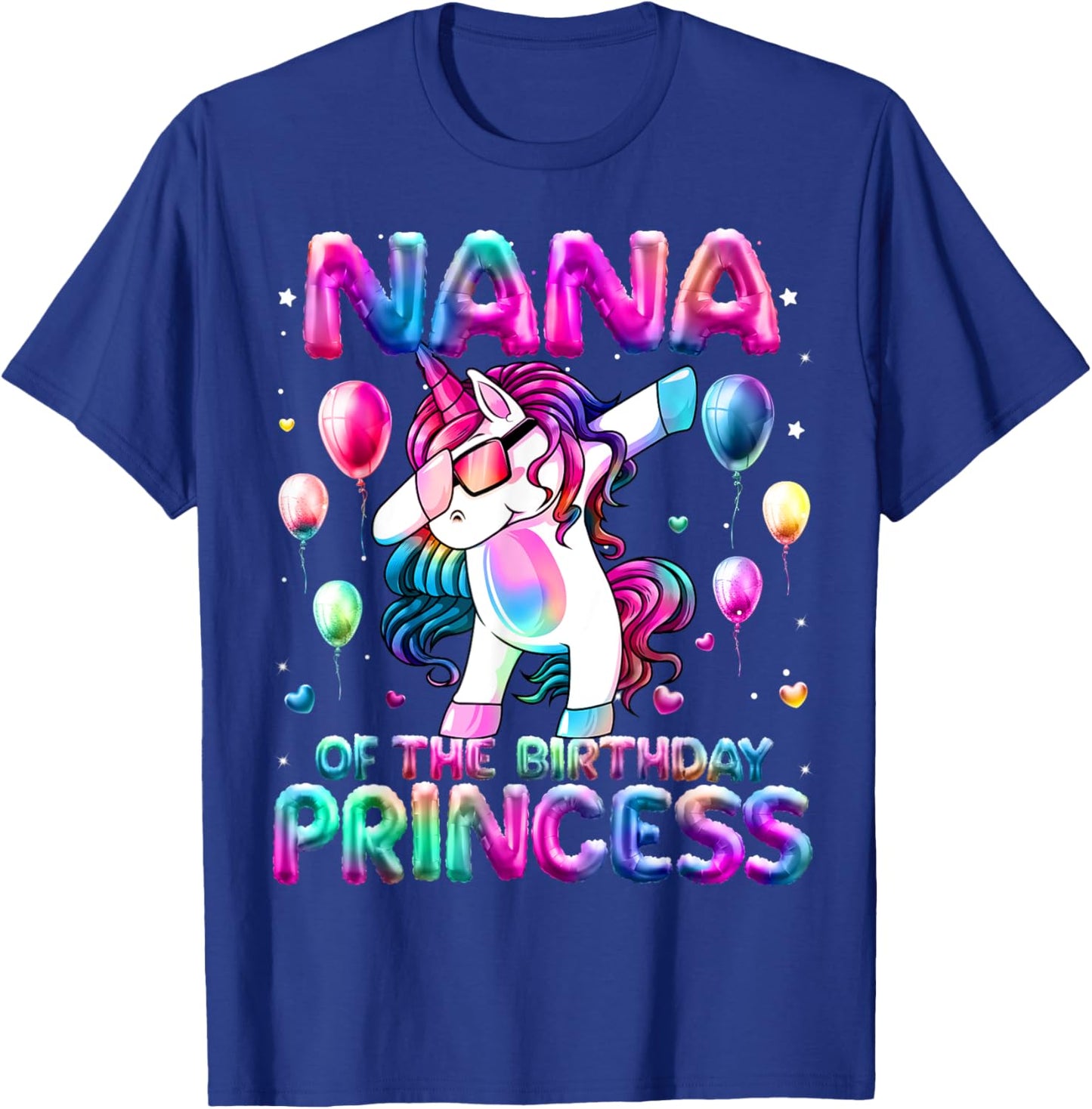 Grandma of the Birthday Princess Girl Dabbing Unicorn Nana T-Shirt - T-Shirt | Royal