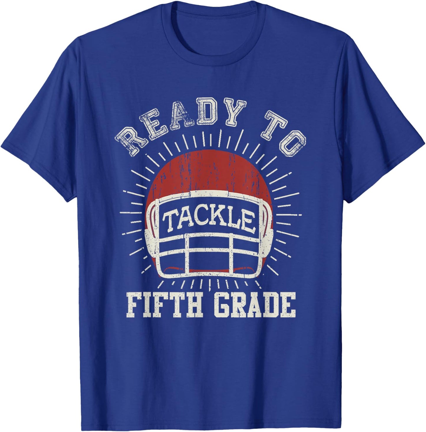Ready To Tackle 5th Grade Back To School Football T-Shirt - T-Shirt | Royal