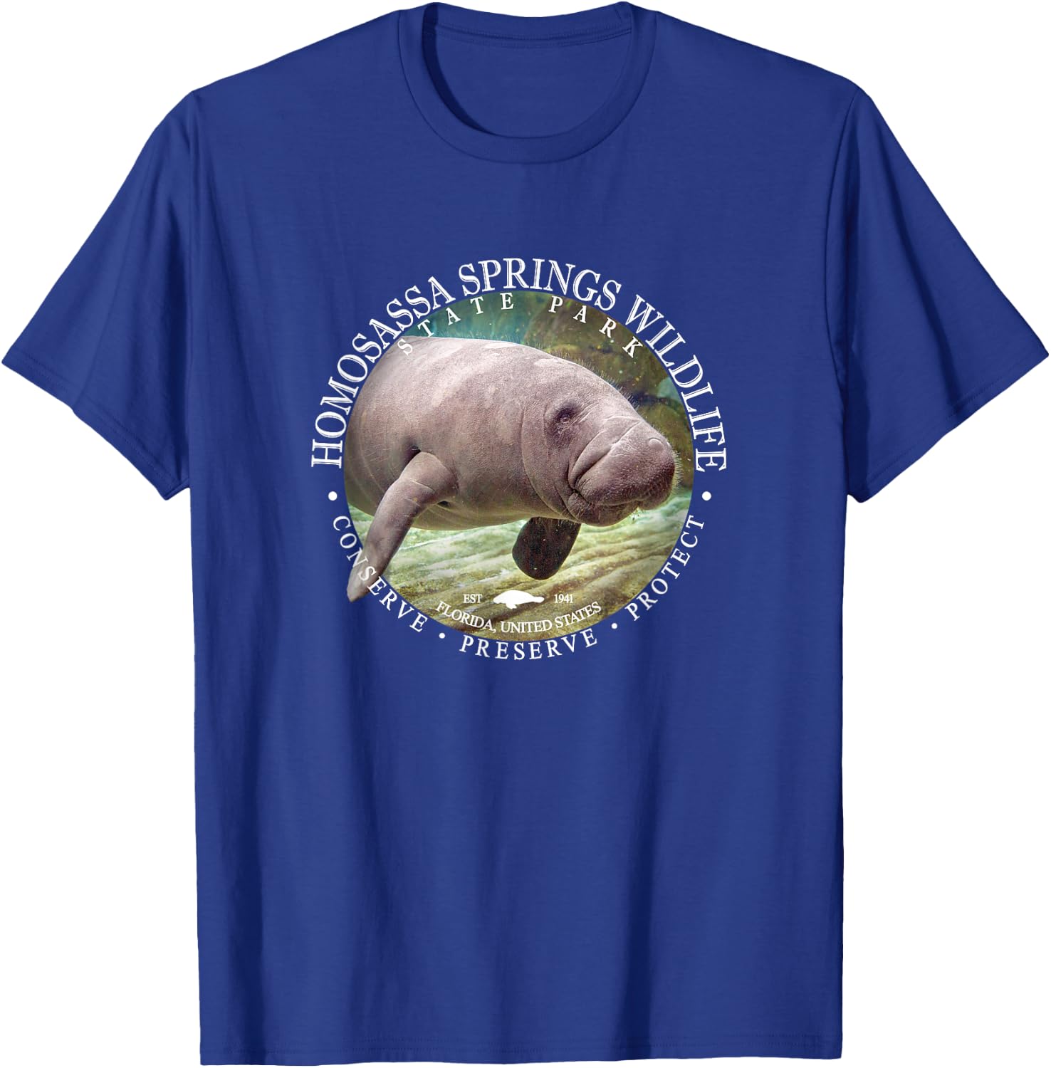 Homosassa Springs Wildlife State Park Manatee Sea Cow T-Shirt - T-Shirt | Royal