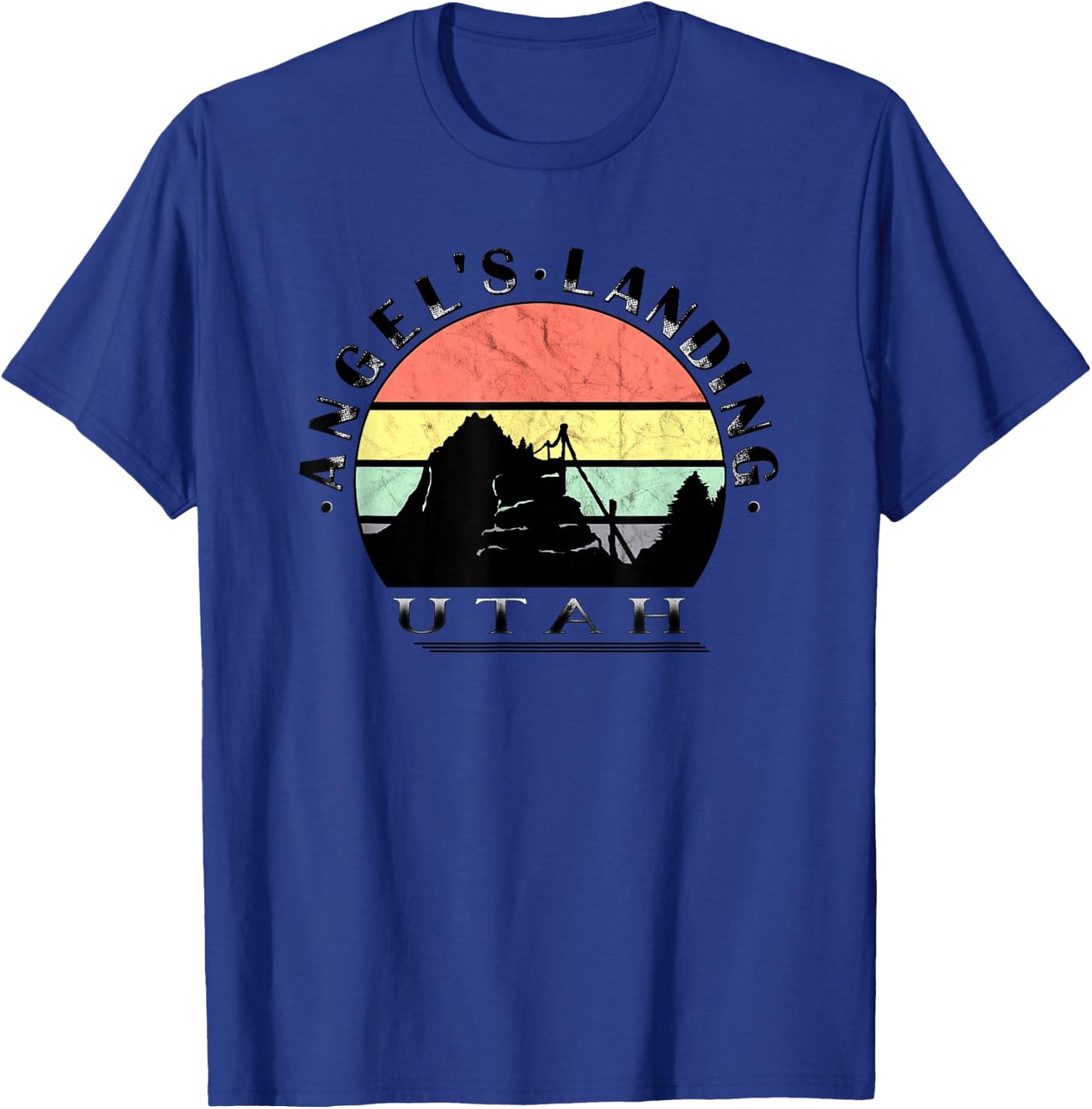 Angels Landing Retro Vintage Sunset T-Shirt - T-Shirt | Royal