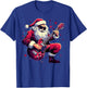 Rock & Roll Christmas Music Santa Claus Guitar Player T-Shirt - T-Shirt | Royal