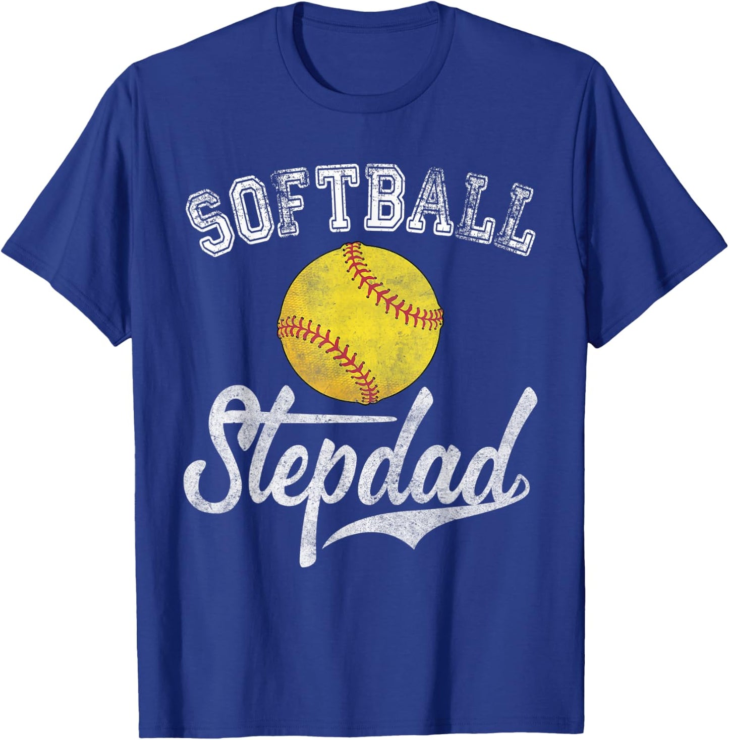 Softball Stepdad Sport Stepfather T-Shirt - T-Shirt | Royal