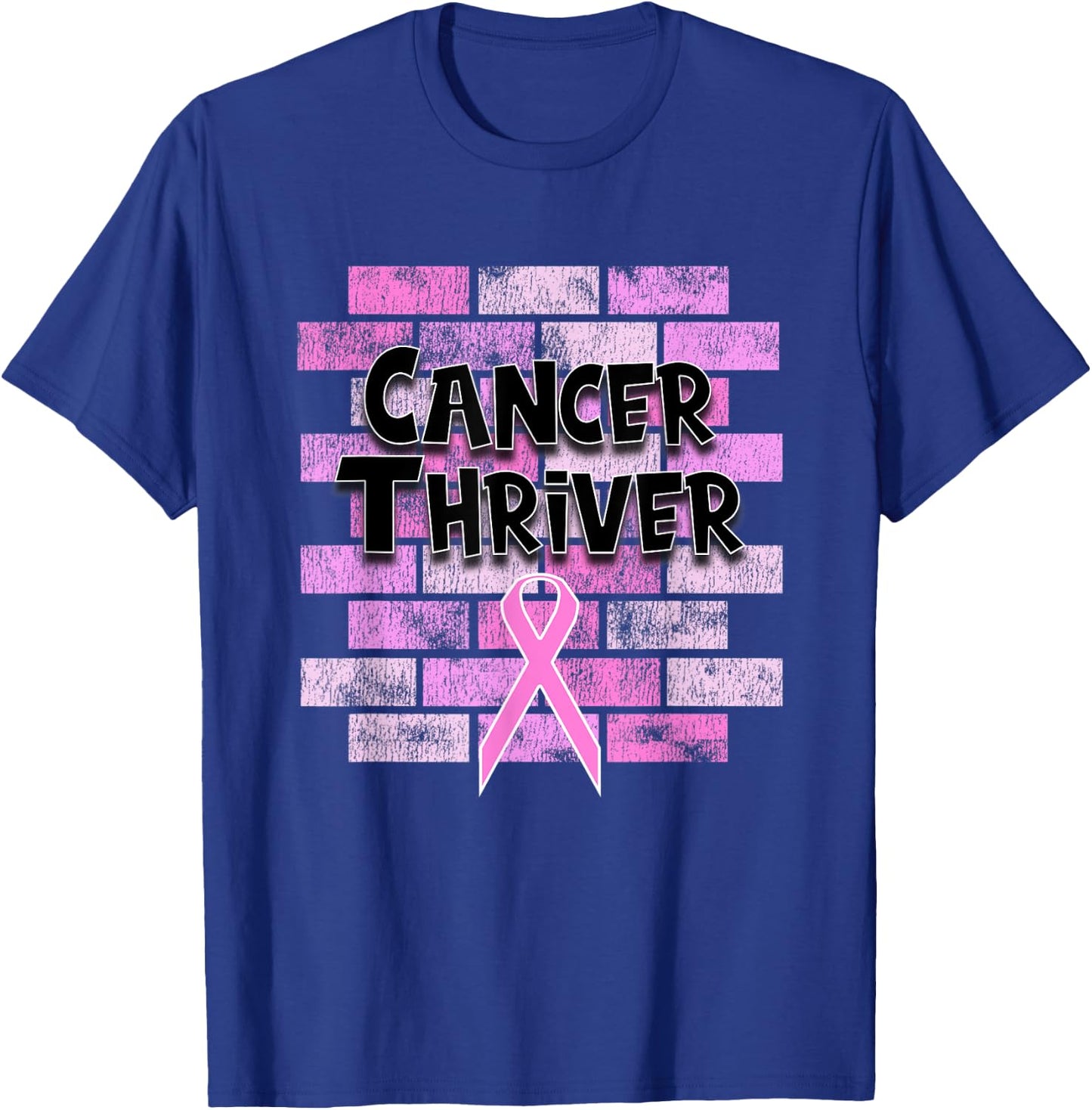 Breast Cancer Awareness Thriver Survivor Pink Ribbon T-Shirt - T-Shirt | Royal