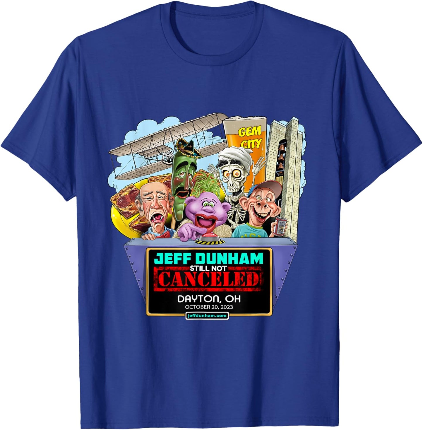 Jeff Dunham Dayton, OH (2023) T-Shirt - T-Shirt | Royal